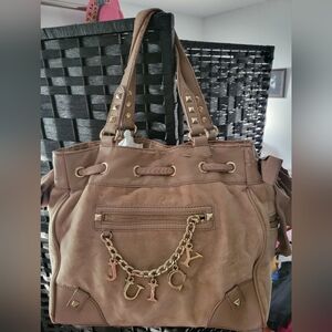 Juicy Couture Brown Tote with Gold Accents